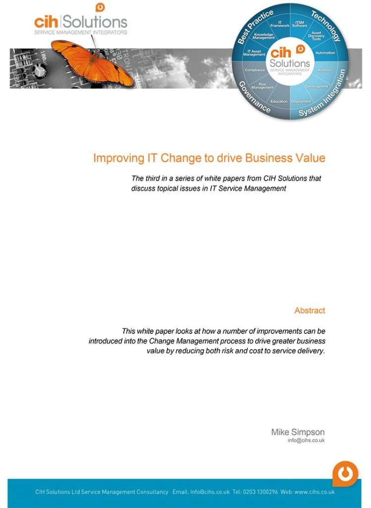 Read more about the article Improving IT Change to drive Business Value