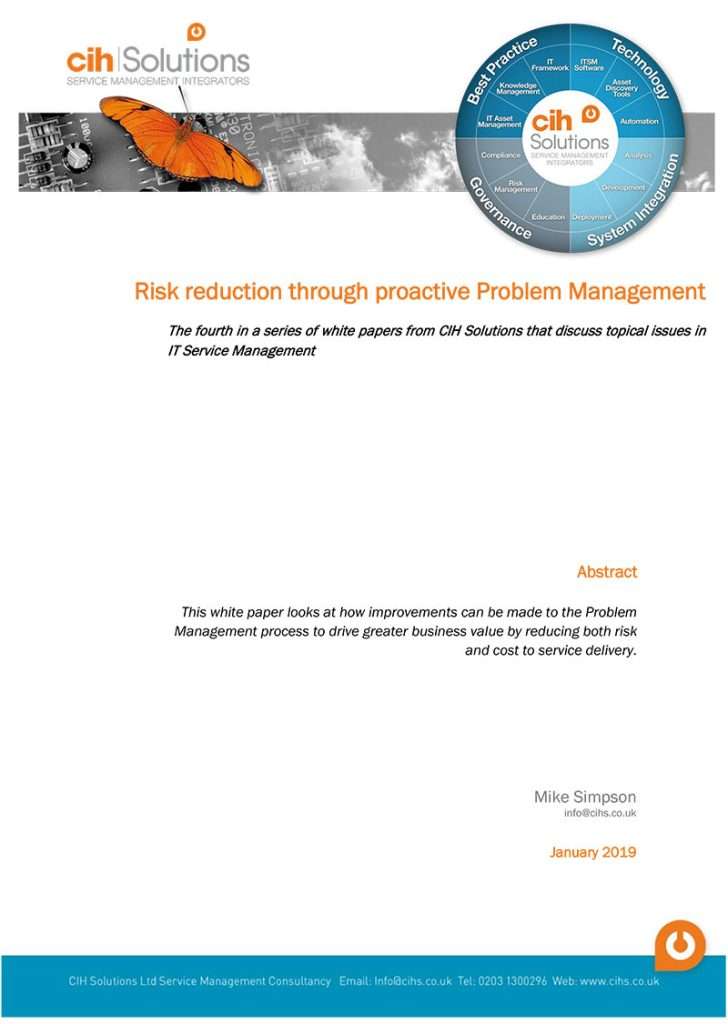 Read more about the article Risk reduction through proactive Problem Management